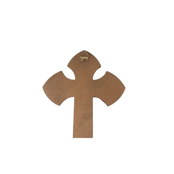 Red and Gold Christmas Wooden Cross - Picture 3 of 3